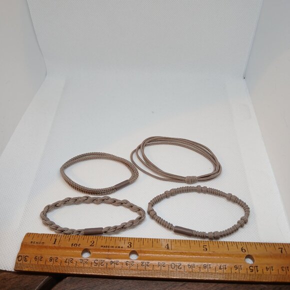 NWOT Set of 4 Brown Adjustable Braided String Bracelets Jewelry Accessories #13 - Picture 10 of 10